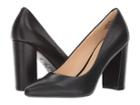 Nine West Astoria Block Heel Pump (black Leather) High Heels