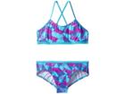 Nike Kids Graphic Crossback Bikini (big Kids) (chlorine Blue) Girl's Swimwear Sets