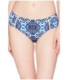Tommy Bahama Indigo Cowrie High-waist Side-shirred Bikini Bottom (mare Navy) Women's Swimwear