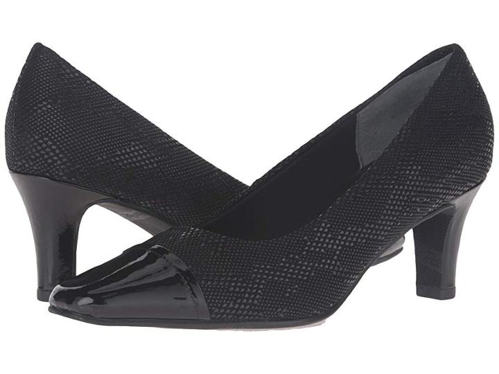 Walking Cradles Race (black Textured Teardrop Leather) High Heels