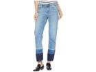 Two By Vince Camuto Light Indigo Color Block Release Hem Crop Jeans In Spectrum Blue (spectrum Blue) Women's Jeans
