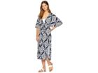 Tory Burch Swimwear Tapestry Geo Dress Cover-up (tory Navy) Women's Swimwear