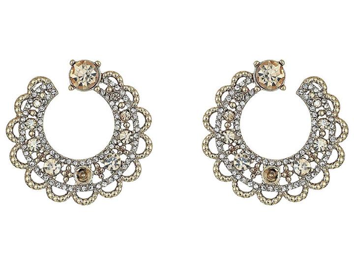 Marchesa Swirl Post Hoop Earrings (gold/gold Tonal) Earring