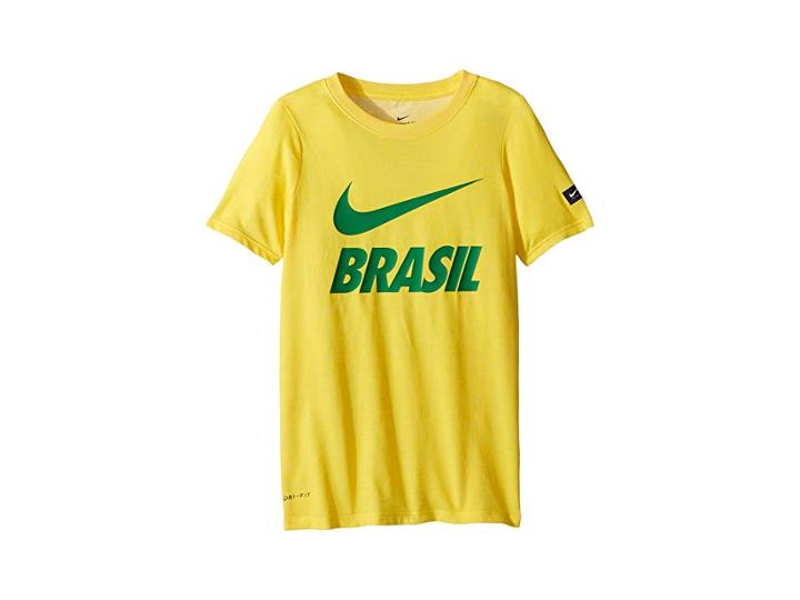 Nike Kids Brasil Dry-fit Slub Tee (little Kids/big Kids) (midwest Gold) Boy's T Shirt