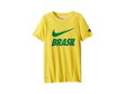 Nike Kids Brasil Dry-fit Slub Tee (little Kids/big Kids) (midwest Gold) Boy's T Shirt