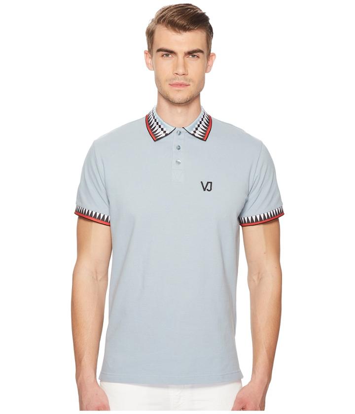 Versace Jeans Graphic Edge Polo (light Blue) Men's Clothing