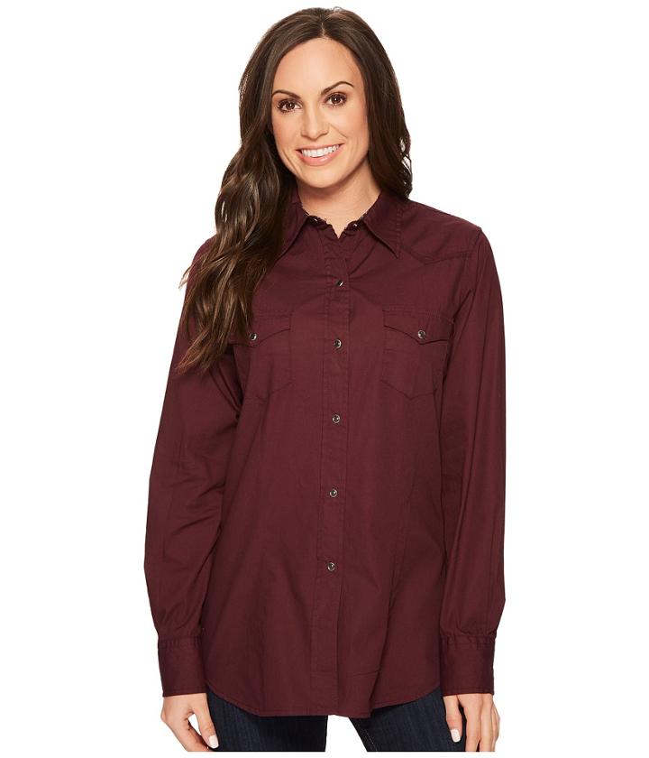 Roper 1274 Solid Poplin (purple) Women's Long Sleeve Pullover