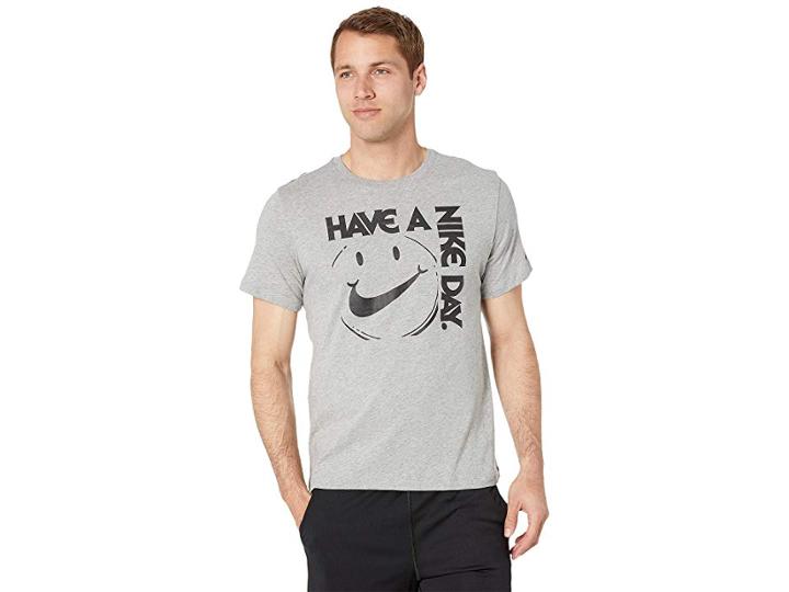 Nike Nsw Tee Nike Day 2 (dark Grey Heather/black) Men's Clothing