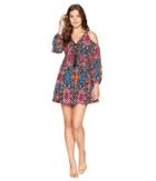 Romeo & Juliet Couture Cold Shoulder Printed Dress (berry) Women's Dress