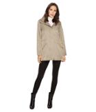 Lauren Ralph Lauren Stand Collar Anorak With Faux Leather Details (light Moss) Women's Coat
