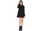 Michael Stars Ponte Long Sleeve Flounce Dress (black) Women's Dress