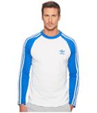 Adidas Originals 3-stripes Long Sleeve Tee (blue) Men's T Shirt