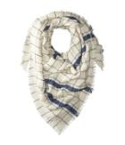 Hat Attack Windowpane Scarf With Border Stripe (white/navy) Scarves
