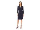 Anne Klein Printed Faux Wrap Dress (anne Black/gauguin/combo) Women's Clothing