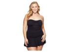 Lauren Ralph Lauren Plus Size Beach Club Solid Twist Skirted Underwire One-piece (black) Women's Swimsuits One Piece