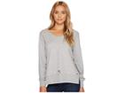 Romeo & Juliet Couture French Terry V-neck Knit Sweatshirt (light Heather Grey) Women's Clothing