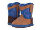 M&f Western Kids Cowboy Bootie Slipper (toddler/little Kid/big Kid) (tan/blue) Boys Shoes