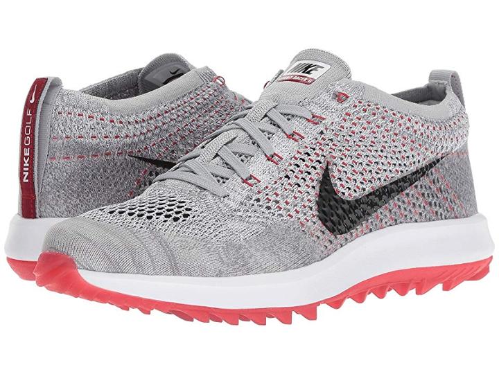 Nike Golf Flyknit Racer G (wolf Grey/black/pure Platinum/white) Men's Golf Shoes