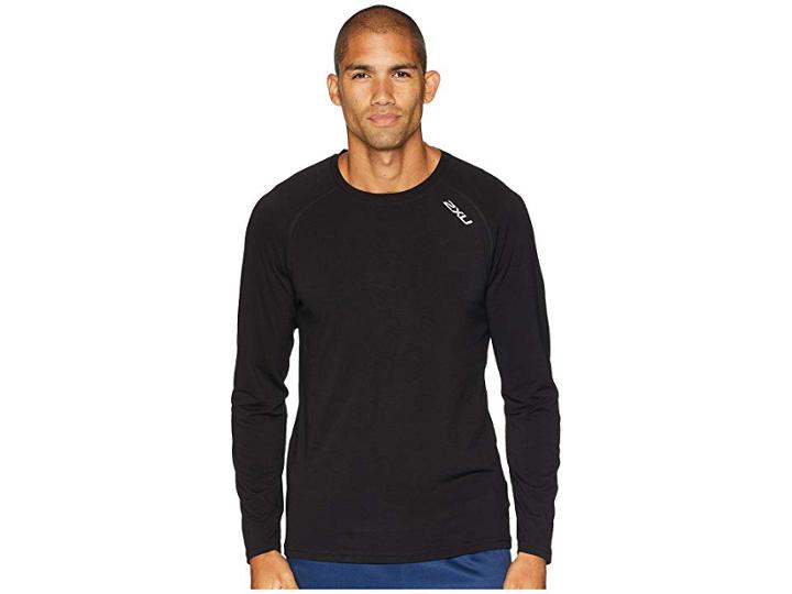 2xu Heat Long Sleeve Run Tee (black/black) Men's T Shirt