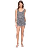 Stella Mccartney Mixed Animal And Elastic All-in-one Romper Cover-up (midnight Blue Leopard/giraffe Print) Women's Jumpsuit & Rompers One Piece