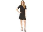 Catherine Catherine Malandrino Short T-shirt Dress W/ Bottom Tassels (black Beauty) Women's Dress