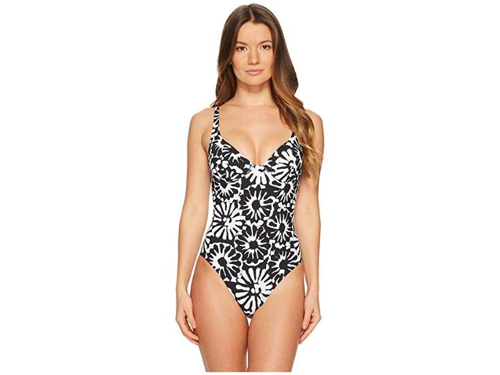 Tory Burch Swimwear Pomelo Floral One-piece (ivory Pomelo Floral) Women's Swimsuits One Piece