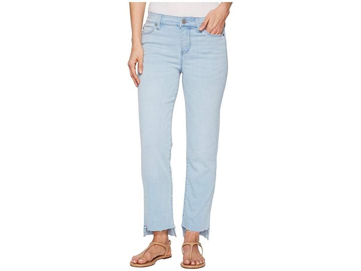 Liverpool Jayden Crop Straight High-low Released Hem In Crosshatch Stretch Denim In Brenton (brenton) Women's Jeans