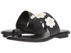Michael Michael Kors Sonya Flat Sandal (black/optic White Vachetta/cut Out Flower) Women's Sandals