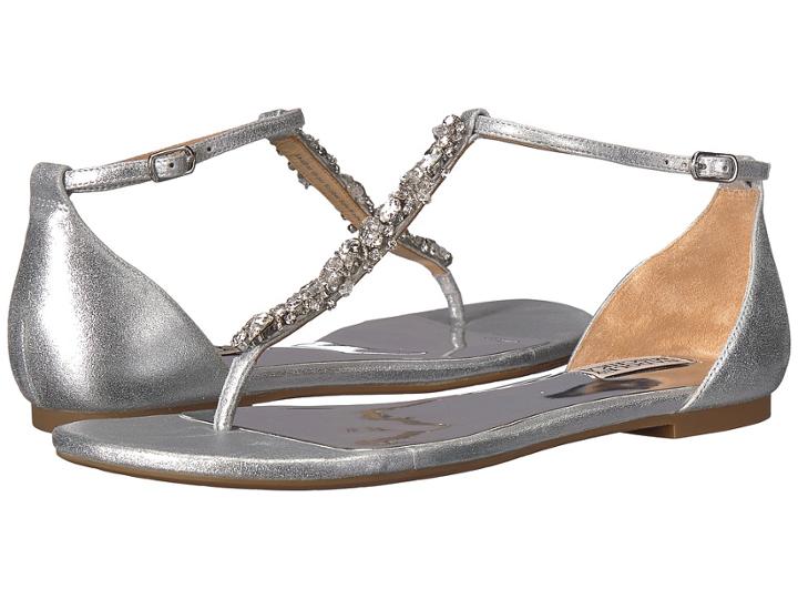 Badgley Mischka Holbrook (silver Metallic Suede) Women's Sandals