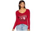 Champion College Oklahoma Sooners Long Sleeve V-neck Tee (cardinal) Women's T Shirt