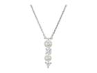 Majorica 7-8mm Round Pearls And Cz On Sterling Silver Pendant With Chain Necklace 15-17 (white) Necklace