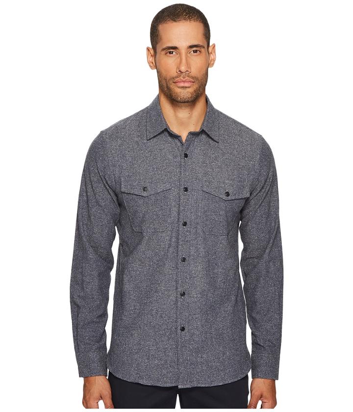 Todd Snyder Patch Flap Speckled Shirt (navy) Men's Clothing