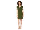 Michael Michael Kors Stripe Sleeve Hoodie Dress (jade) Women's Dress