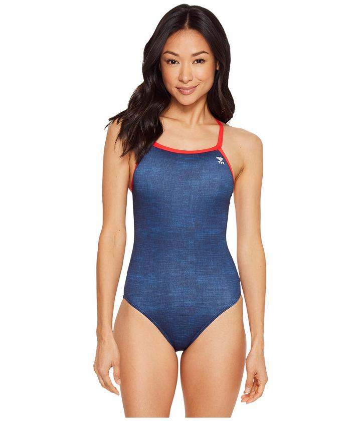 Tyr Sandblasted Diamondfit (navy) Women's Swimsuits One Piece