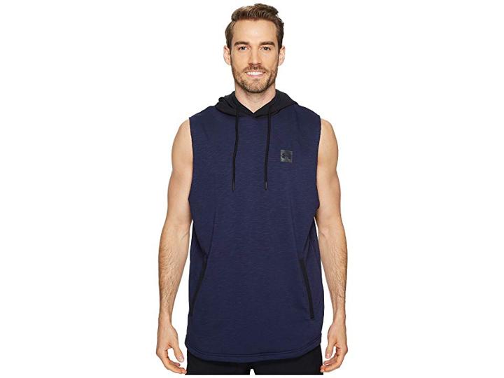 Under Armour Sportstyle Sleeveless Hoodie (midnight Navy/black/black) Men's Sweatshirt