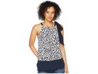 Ellen Tracy Halter Top (bali Leopard/wisteria) Women's Blouse
