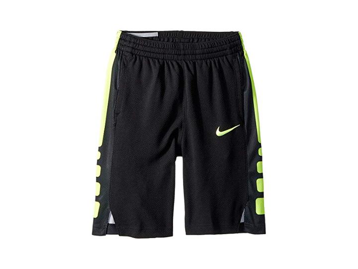 Nike Kids Dry Elite Basketball Short (little Kids/big Kids) (black/black/volt/volt) Boy's Shorts