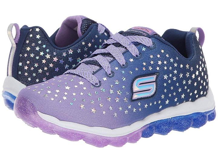 Skechers Kids Skech-air 80168l (little Kid/big Kid) (navy/lavendar) Girl's Shoes