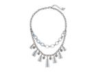 Guess Lucite And Chain Link With Drops Necklace (silver/blue) Necklace