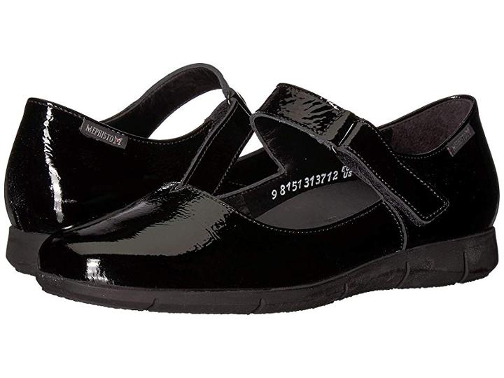 Mephisto Jenyfer (black Crinkle Patent) Women's Shoes
