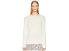 Adam Lippes Brushed Cashmere Boat Neck Sweater W/ Tie Back (ivory) Women's Sweater