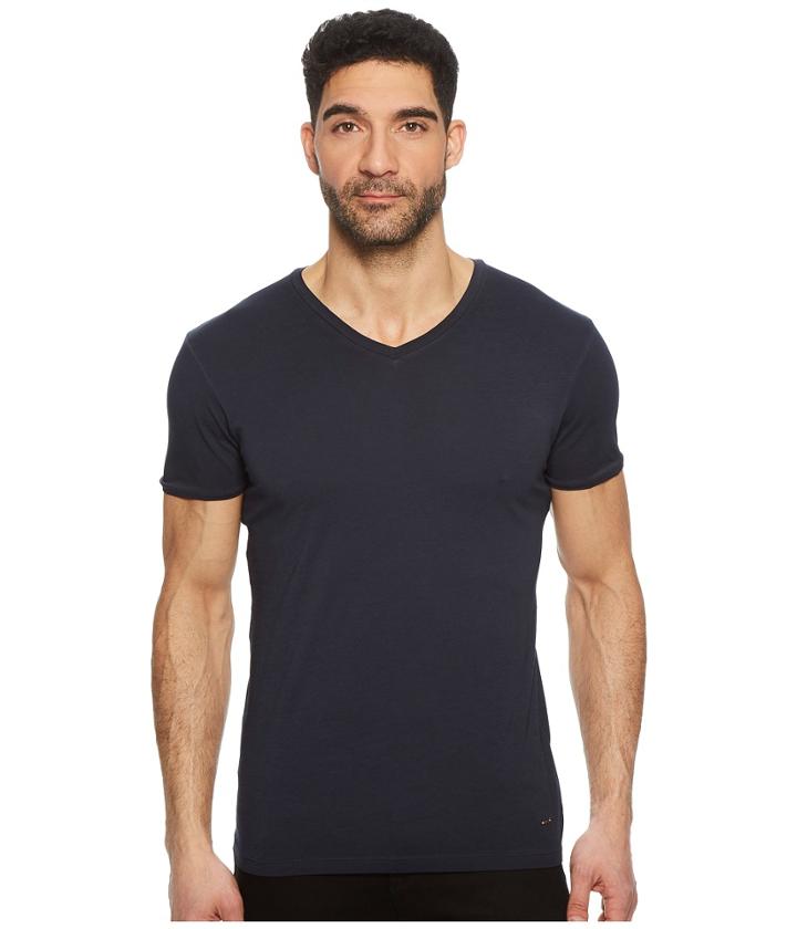 Boss Orange Trace V-neck Tee (navy) Men's T Shirt