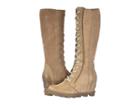Sorel Joan Of Arctictm Wedge Ii Tall (ash Brown Full Grain Leather/nubuck Combo) Women's Waterproof Boots