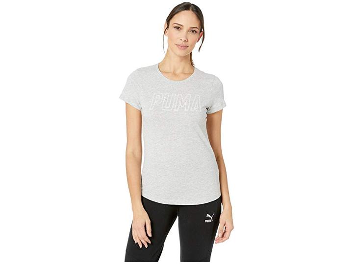 Puma Athletics Logo Tee (light Grey Heather) Women's T Shirt