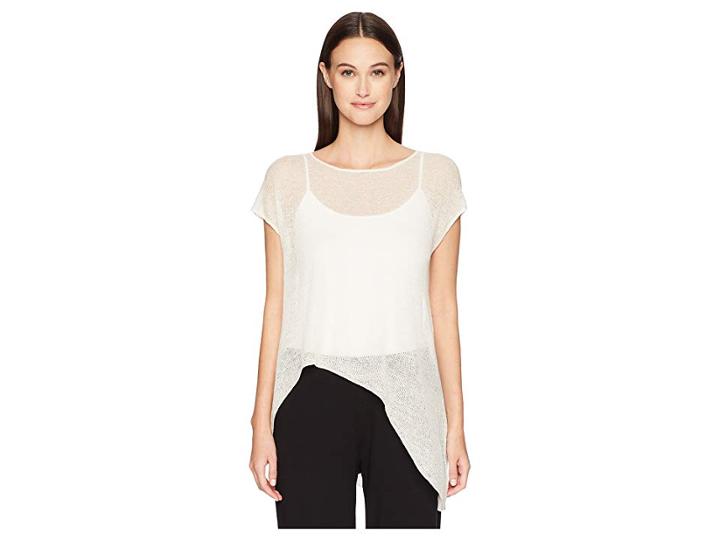 Eileen Fisher Scoop Neck Top (bone) Women's Clothing