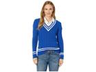 Lauren Ralph Lauren Cotton Cricket Sweater (blue Ocean/silk White) Women's Sweater