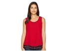 Cruel Tulip Back Tank Top W/ Tassel Trim (red) Women's Sleeveless