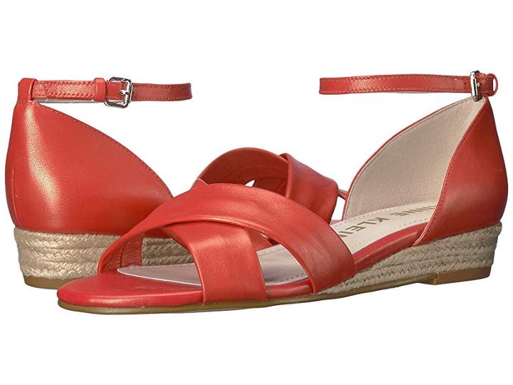 Anne Klein Nanetta (medium Orange Leather) Women's Wedge Shoes