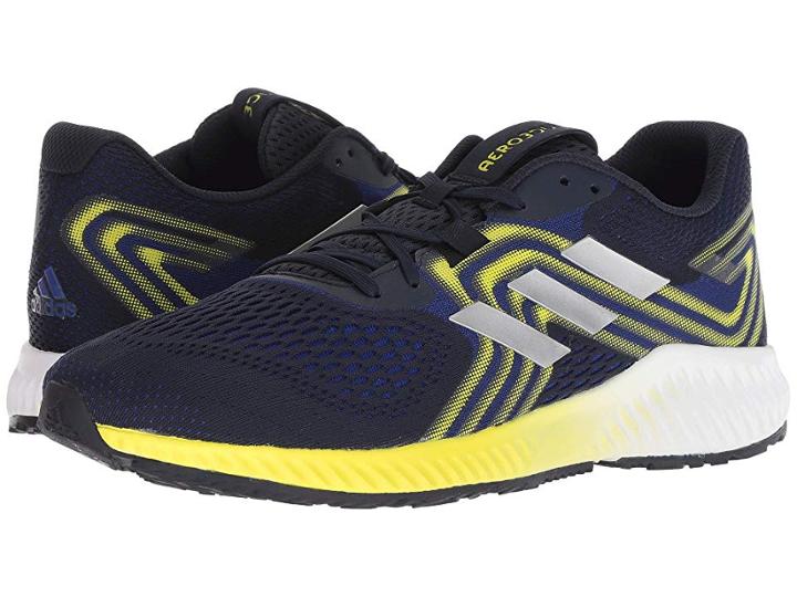 Adidas Running Aerobounce (mystery Ink/silver Metallic/shock Yellow) Men's Running Shoes