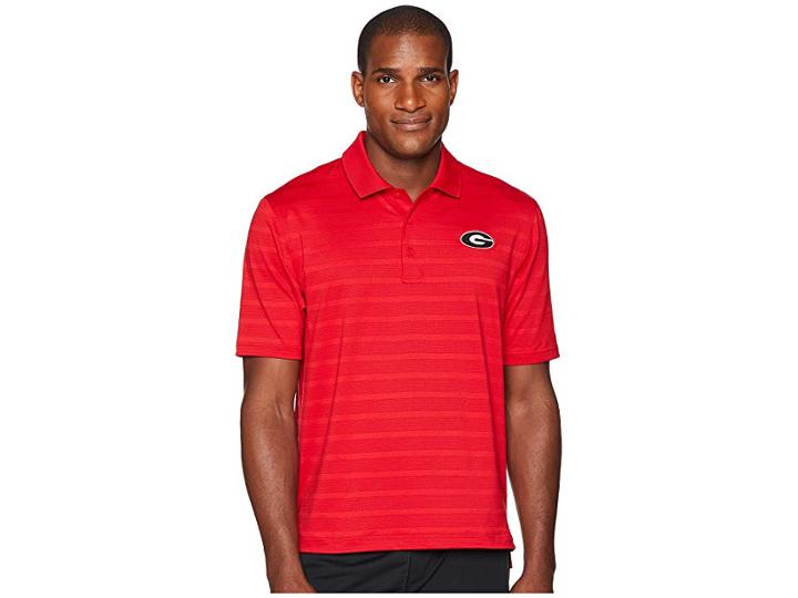 Champion College Georgia Bulldogs Textured Solid Polo (scarlet) Men's Short Sleeve Pullover